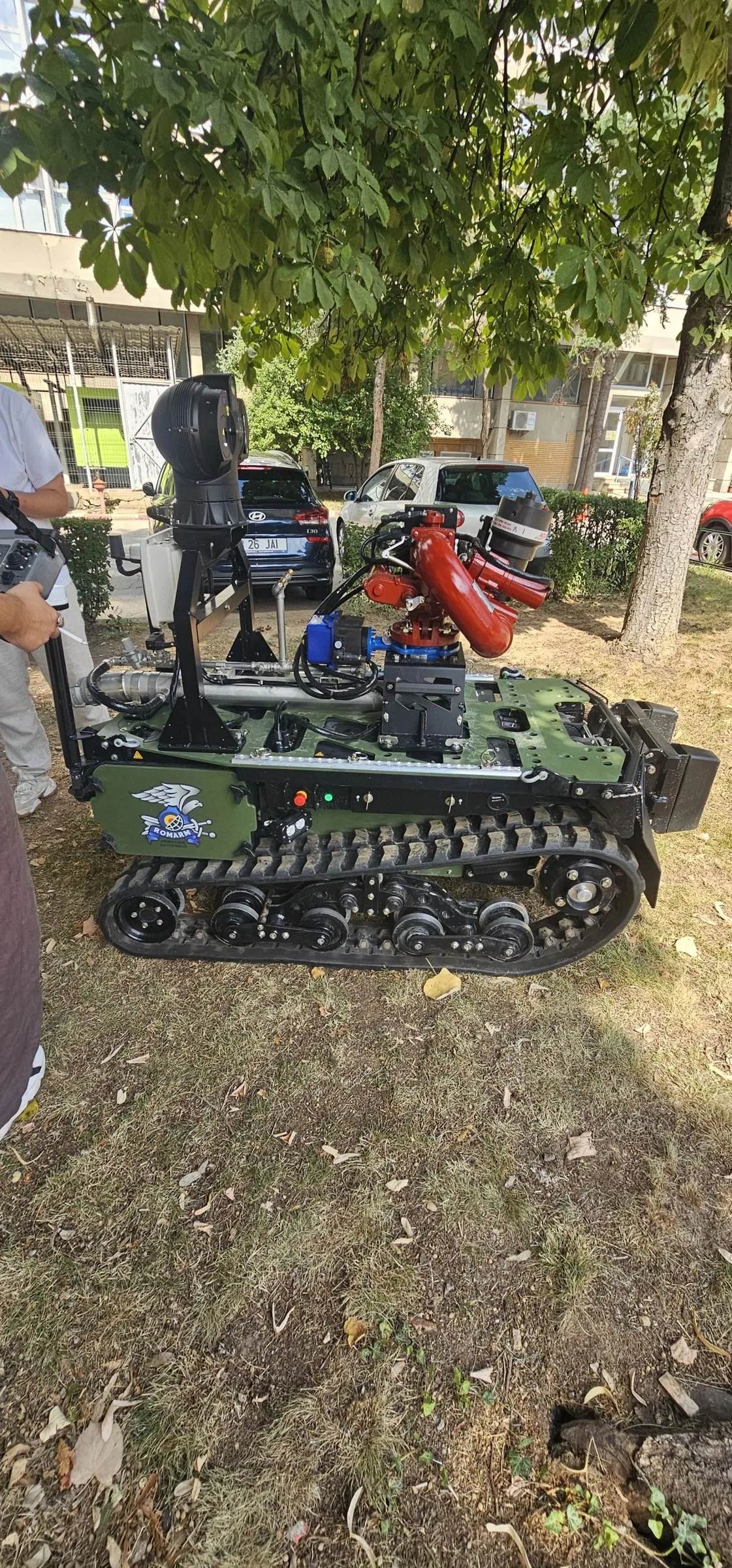 MAX1 with the water cannon module fitted, outdoors