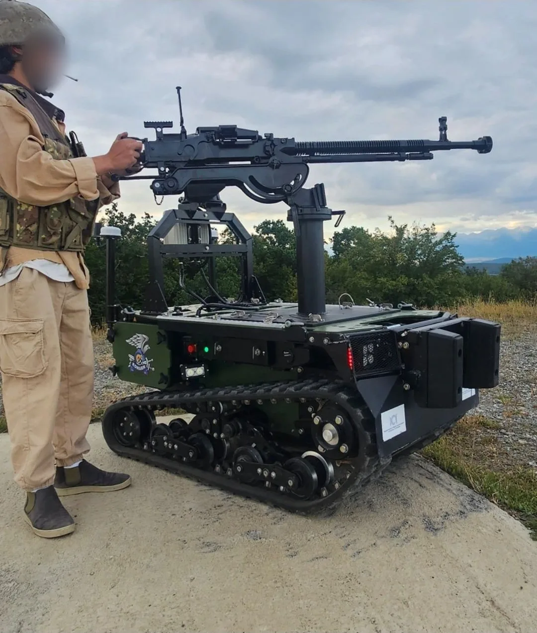 MAX1 carrying a remote weapon station during a field test